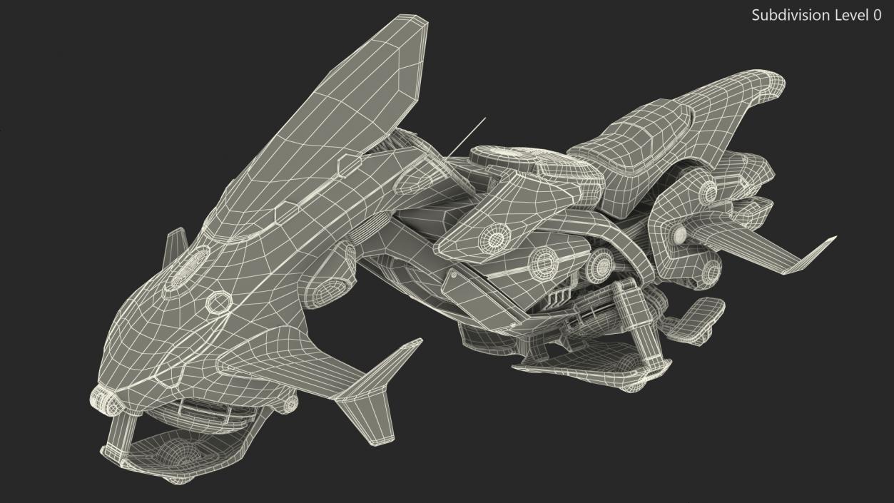 Scifi Fly Motorcycle Red 3D model