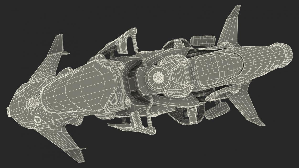 Scifi Fly Motorcycle Red 3D model