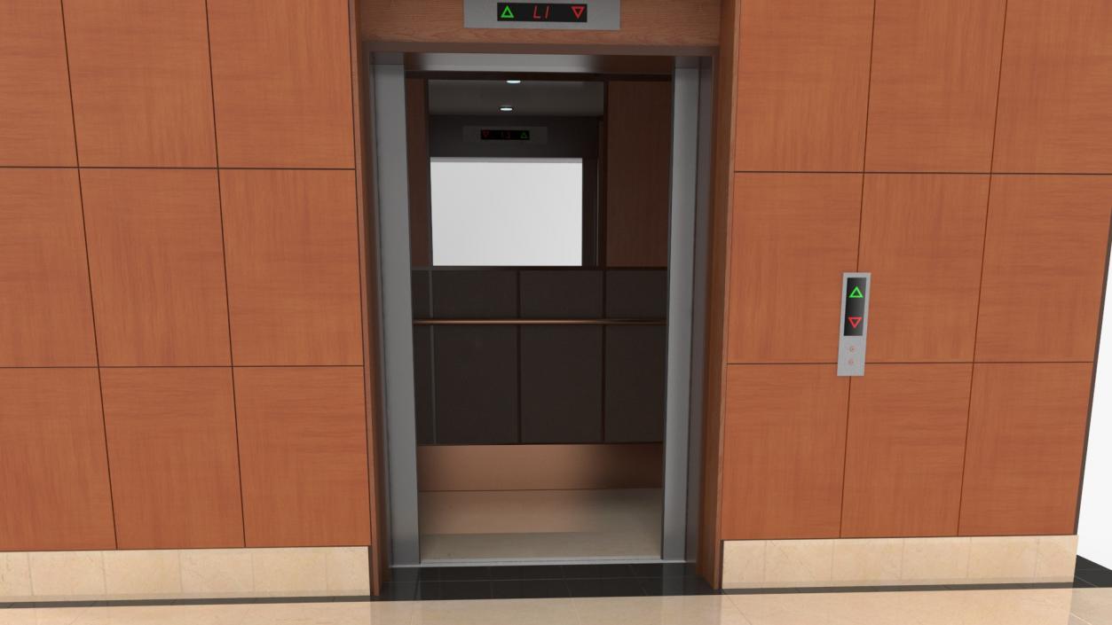 Modern Elevator with Interior 3D model