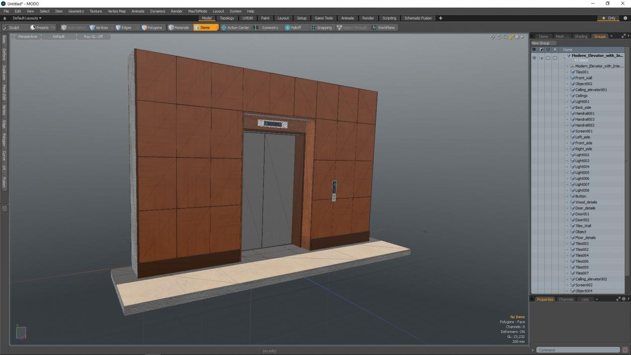 Modern Elevator with Interior 3D model