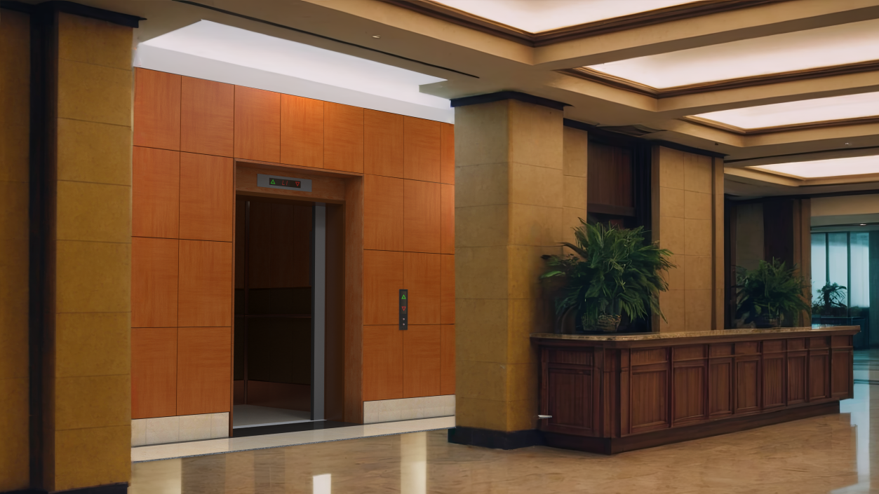 Modern Elevator with Interior 3D model