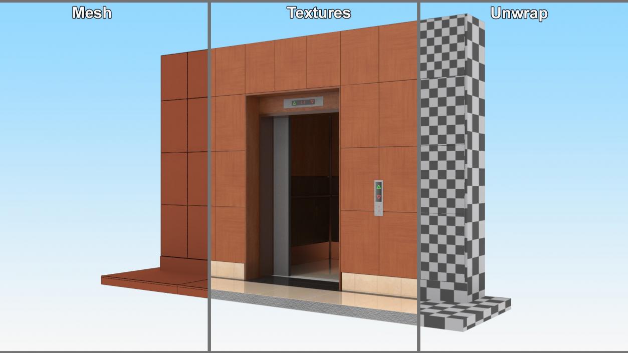 Modern Elevator with Interior 3D model