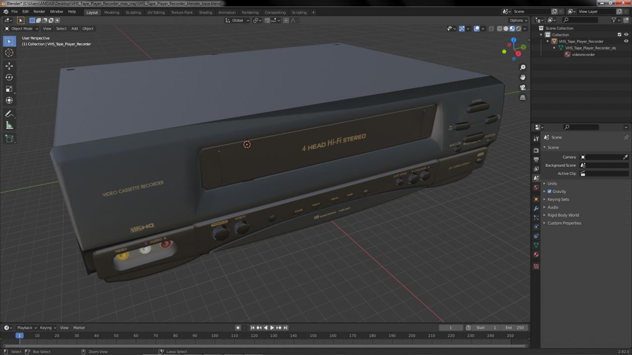 VHS Tape Player Recorder 3D model