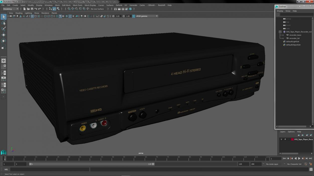 VHS Tape Player Recorder 3D model