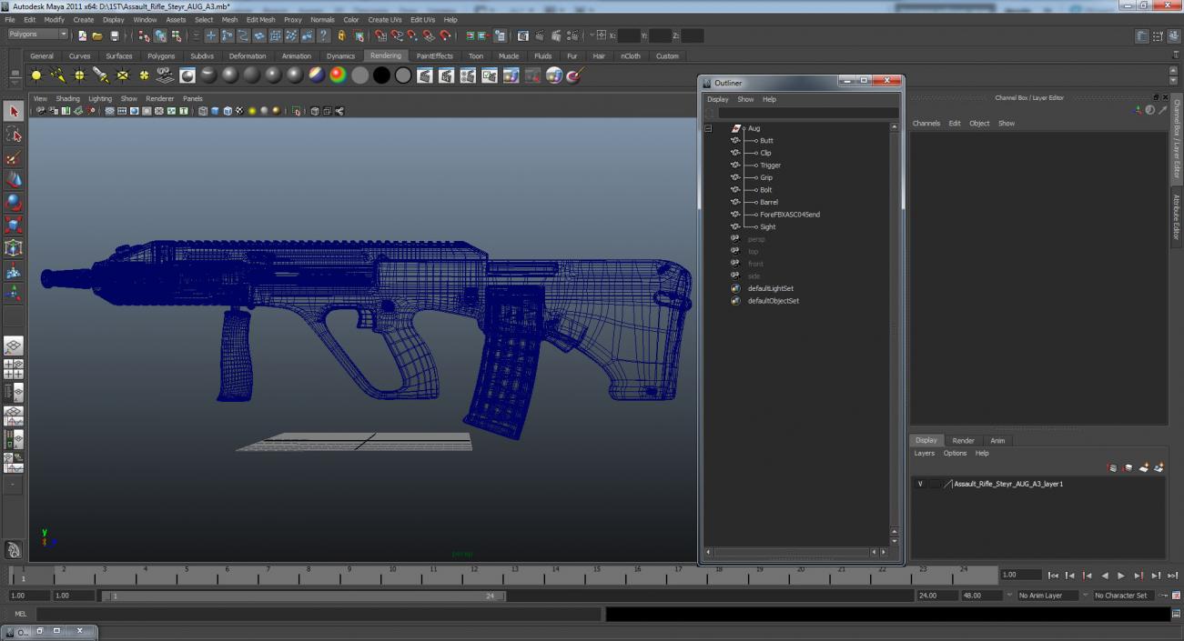 3D Assault Rifle Steyr AUG A3