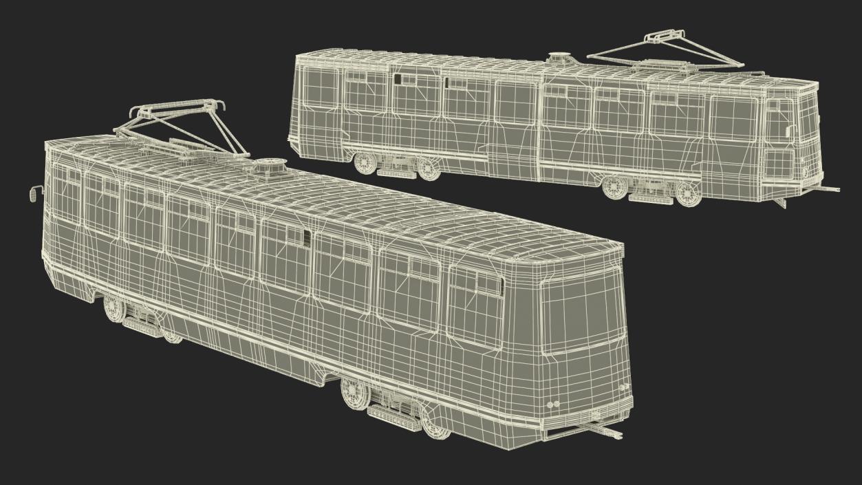 3D Soviet Tram KTM-5 New