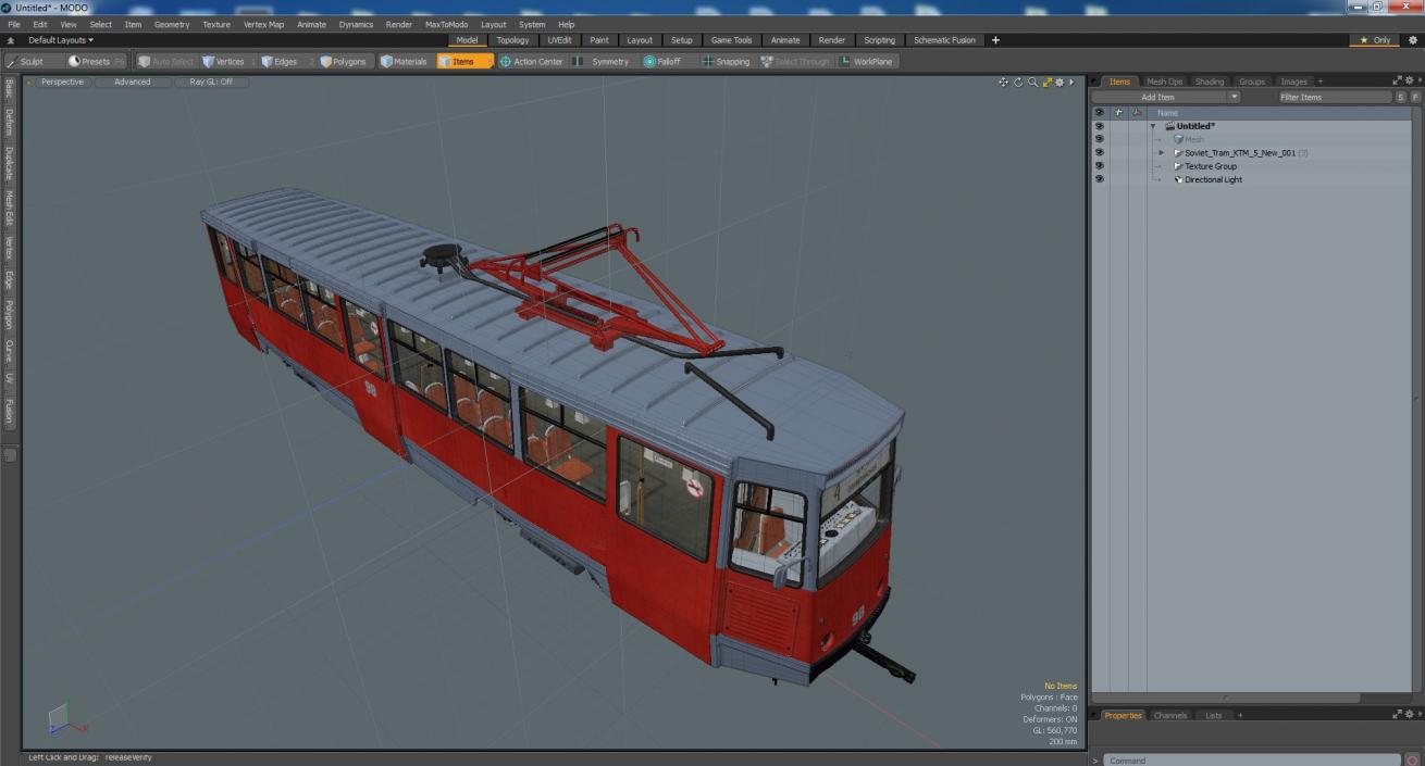 3D Soviet Tram KTM-5 New