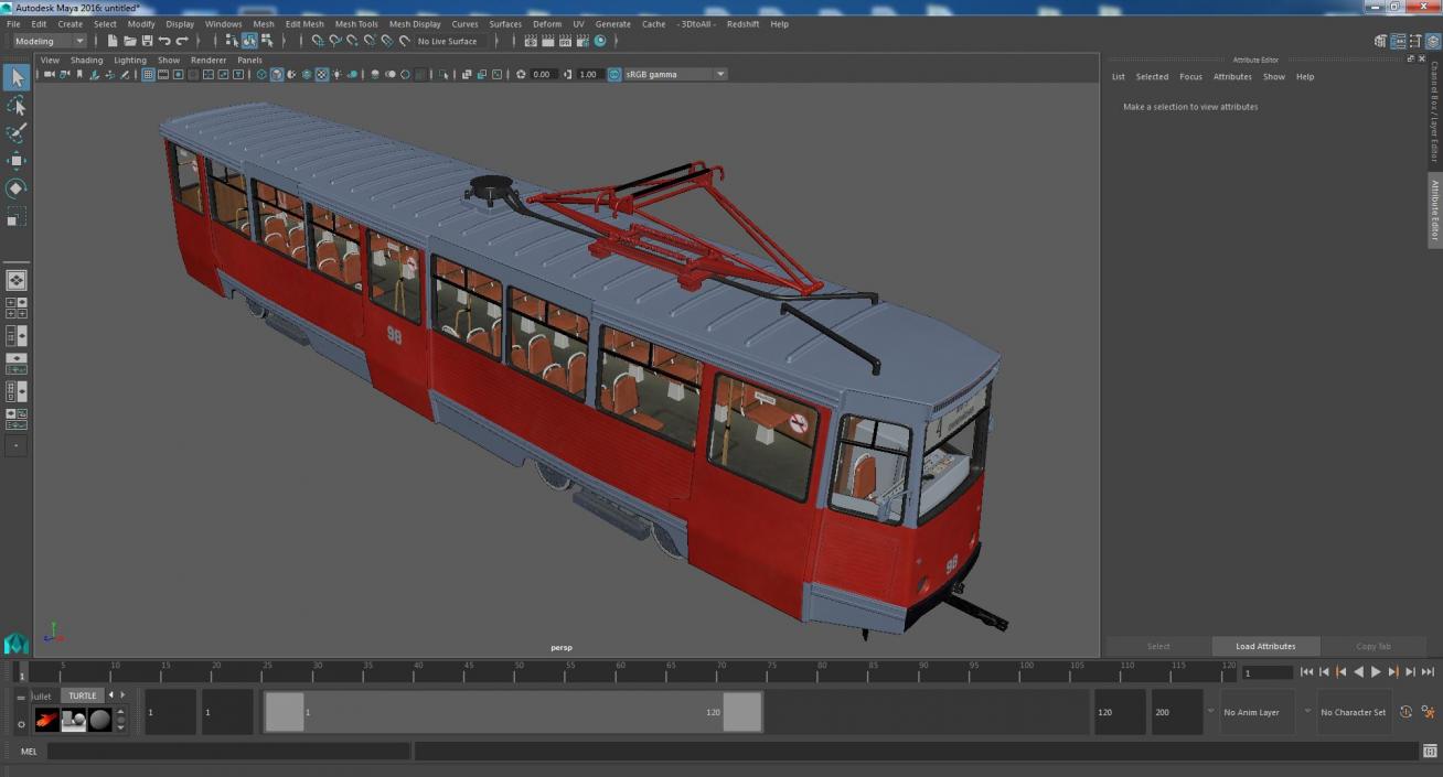 3D Soviet Tram KTM-5 New