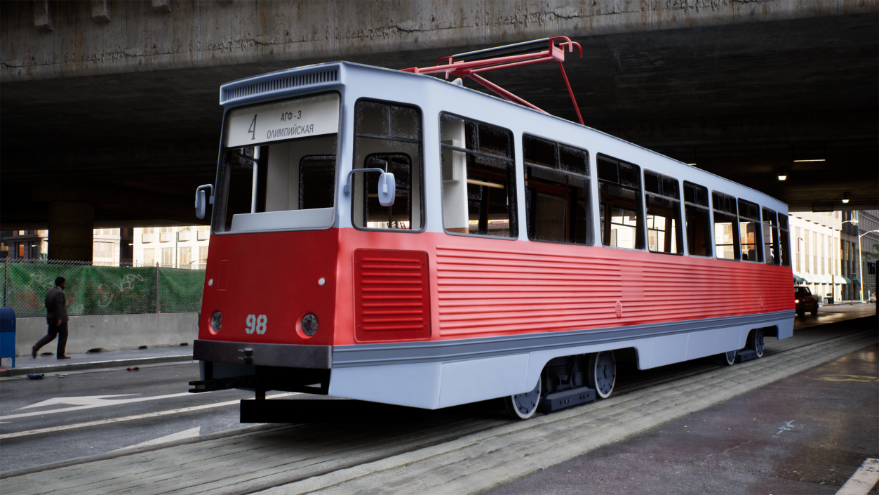 3D Soviet Tram KTM-5 New