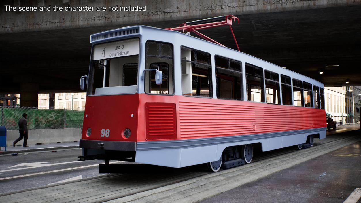 3D Soviet Tram KTM-5 New