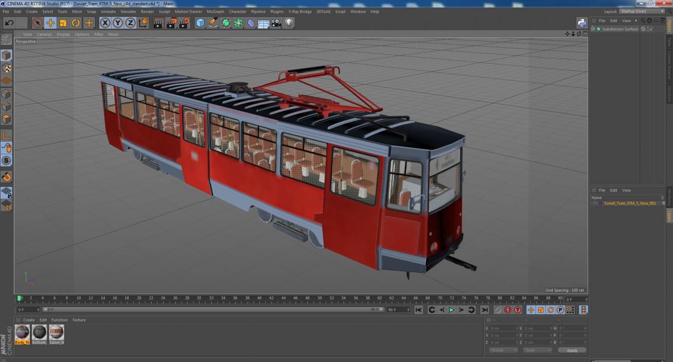 3D Soviet Tram KTM-5 New