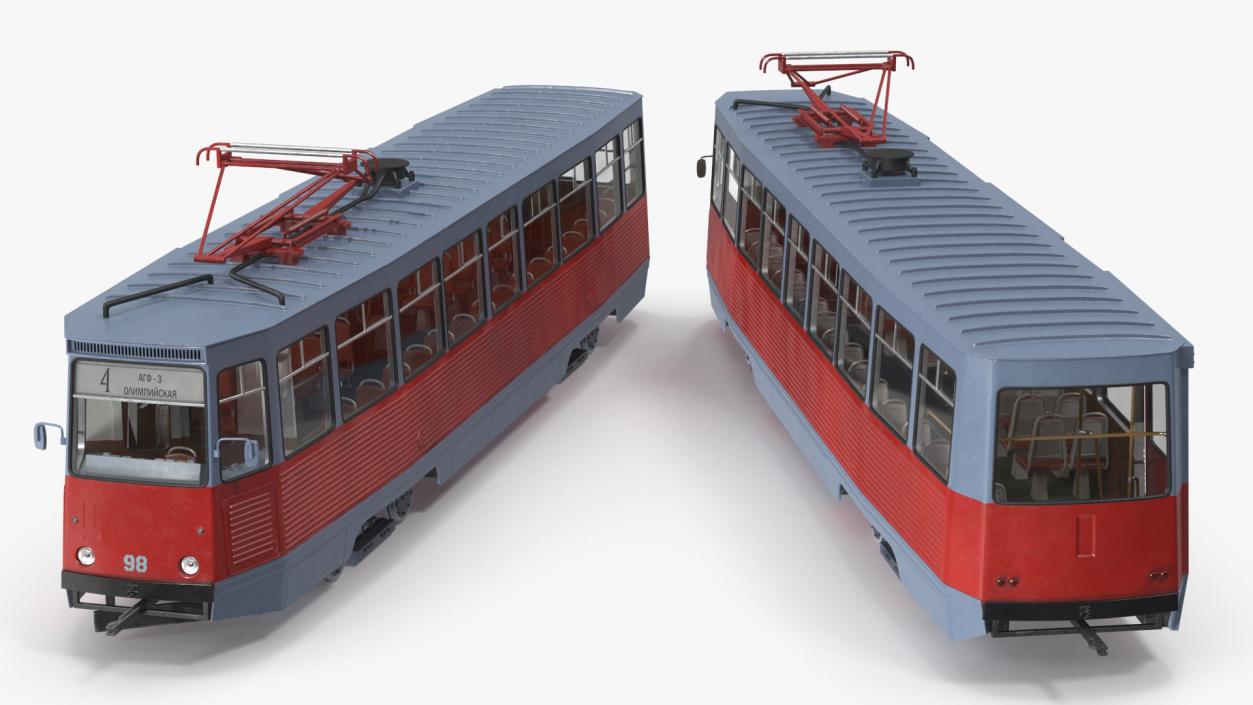 3D Soviet Tram KTM-5 New