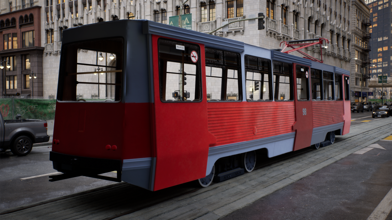 3D Soviet Tram KTM-5 New