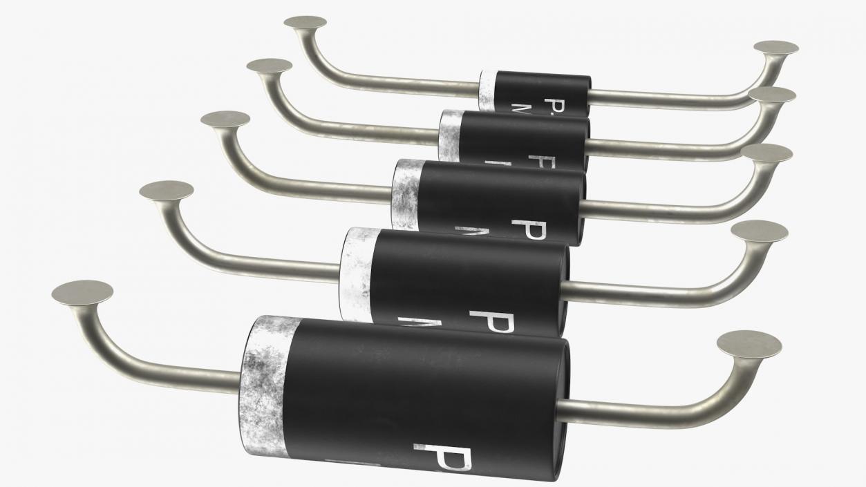 3D model Axial Rectifier Diodes Soldered Set