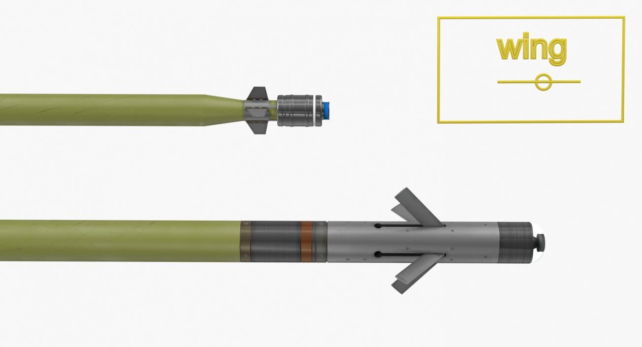 FIM-92 Stinger Missile Rigged 3D model