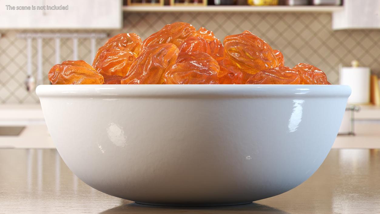 Golden Raisins in a Bowl 3D model