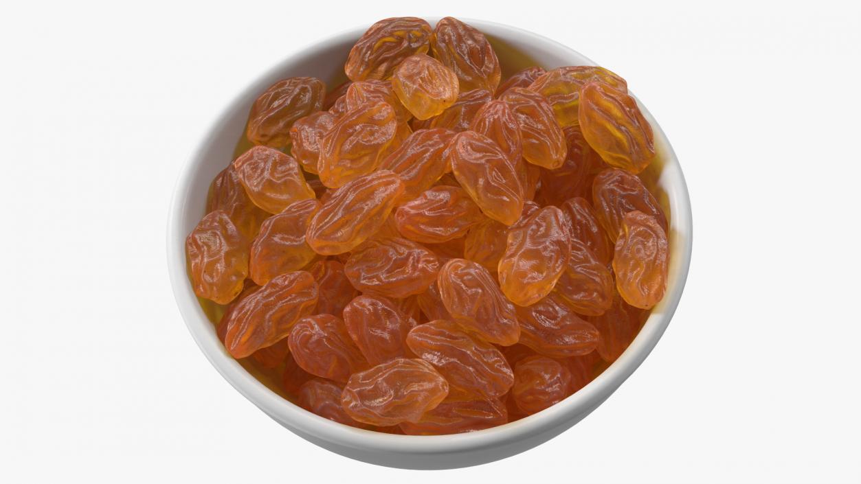 Golden Raisins in a Bowl 3D model