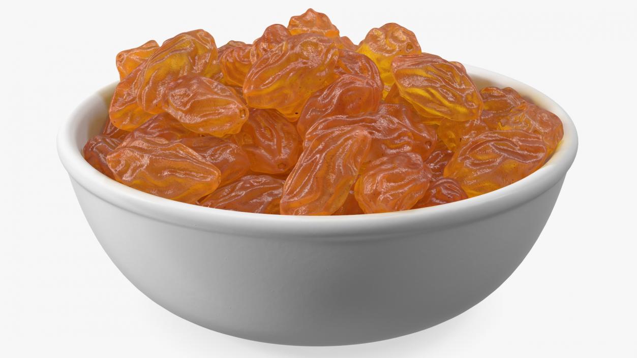 Golden Raisins in a Bowl 3D model