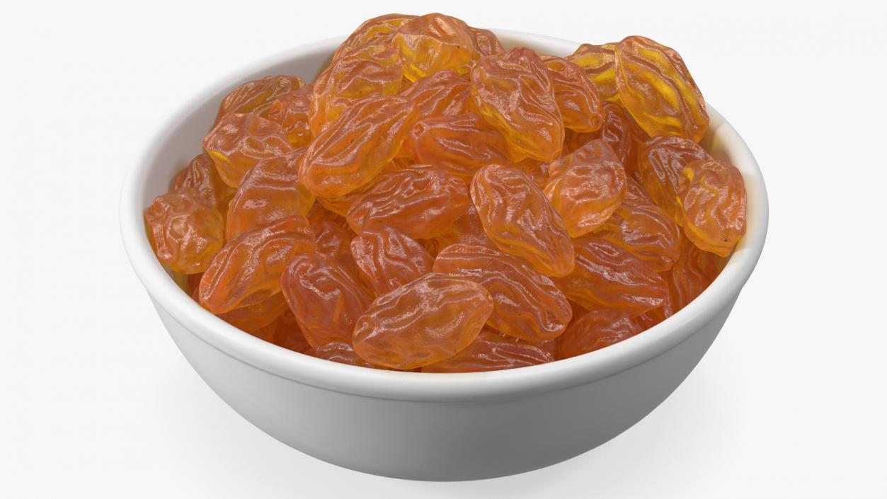 Golden Raisins in a Bowl 3D model