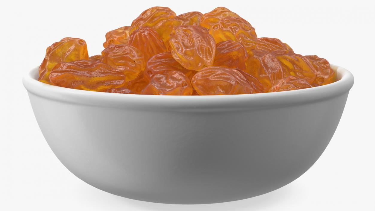 Golden Raisins in a Bowl 3D model