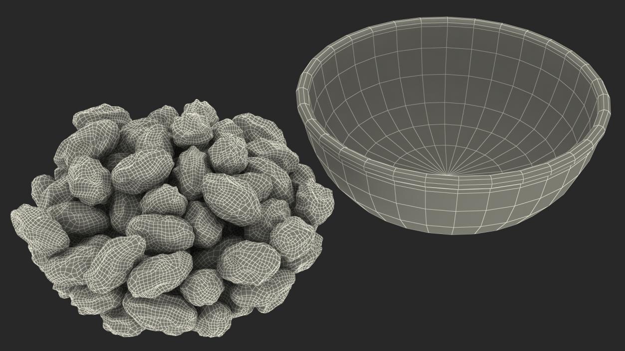 Golden Raisins in a Bowl 3D model