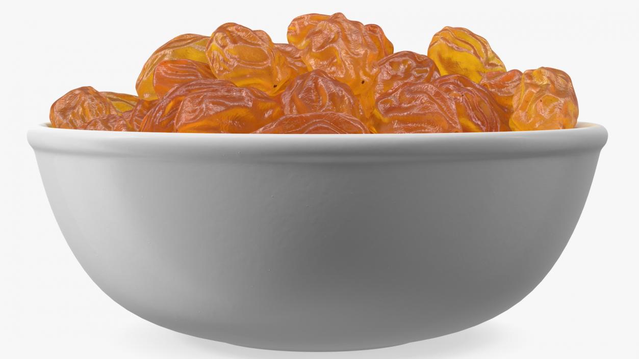 Golden Raisins in a Bowl 3D model