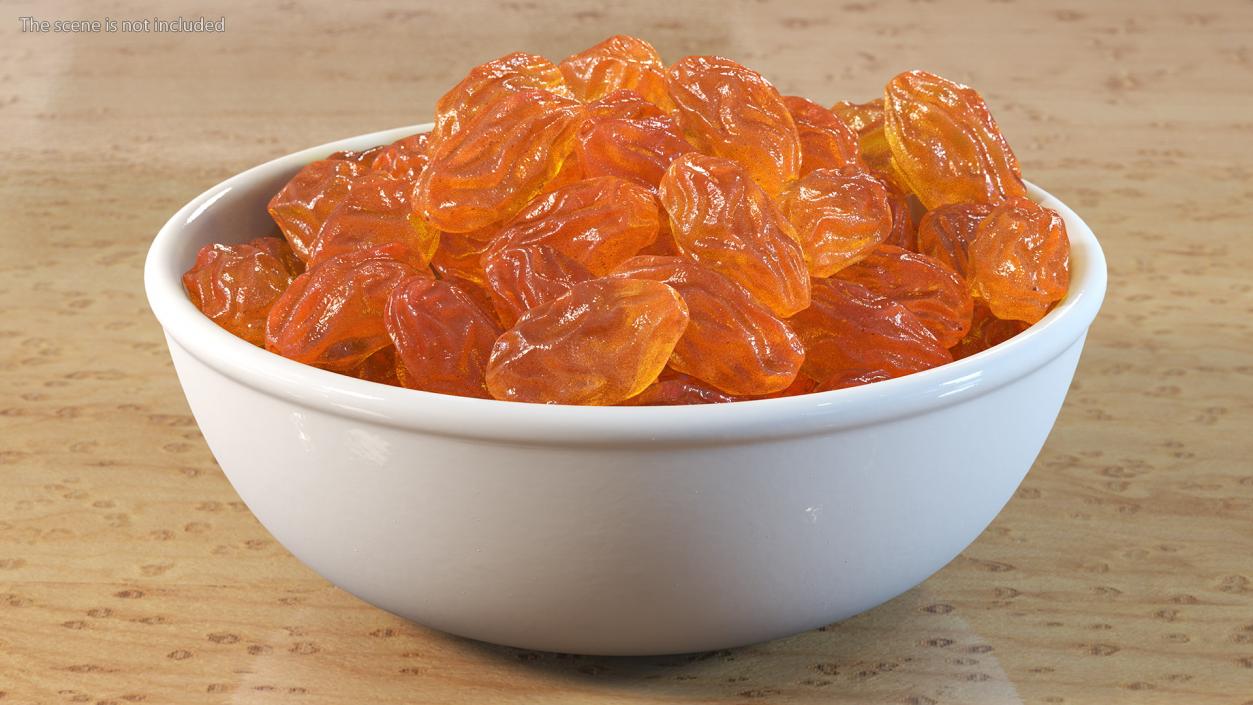 Golden Raisins in a Bowl 3D model