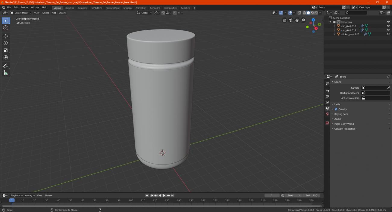 3D QuadraLean Thermo Fat Burner model