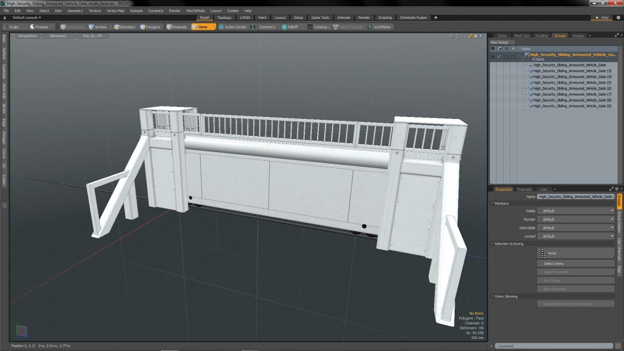 3D High Security Sliding Armoured Vehicle Gate model