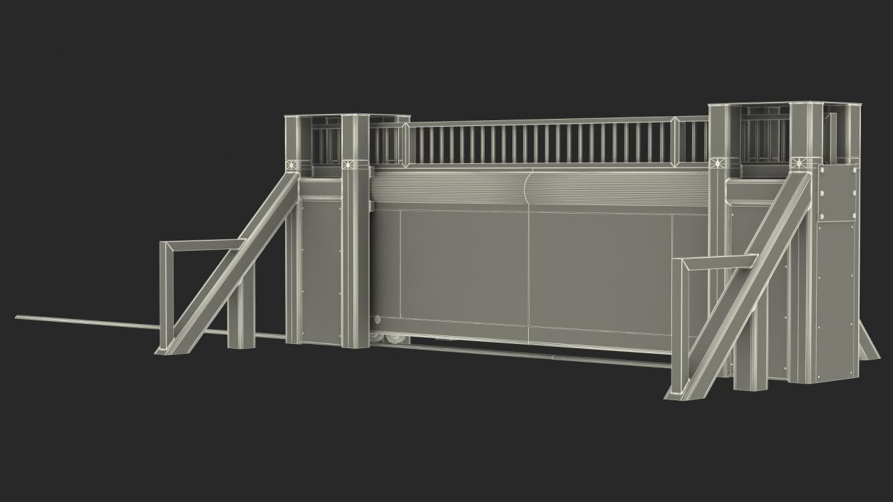 3D High Security Sliding Armoured Vehicle Gate model