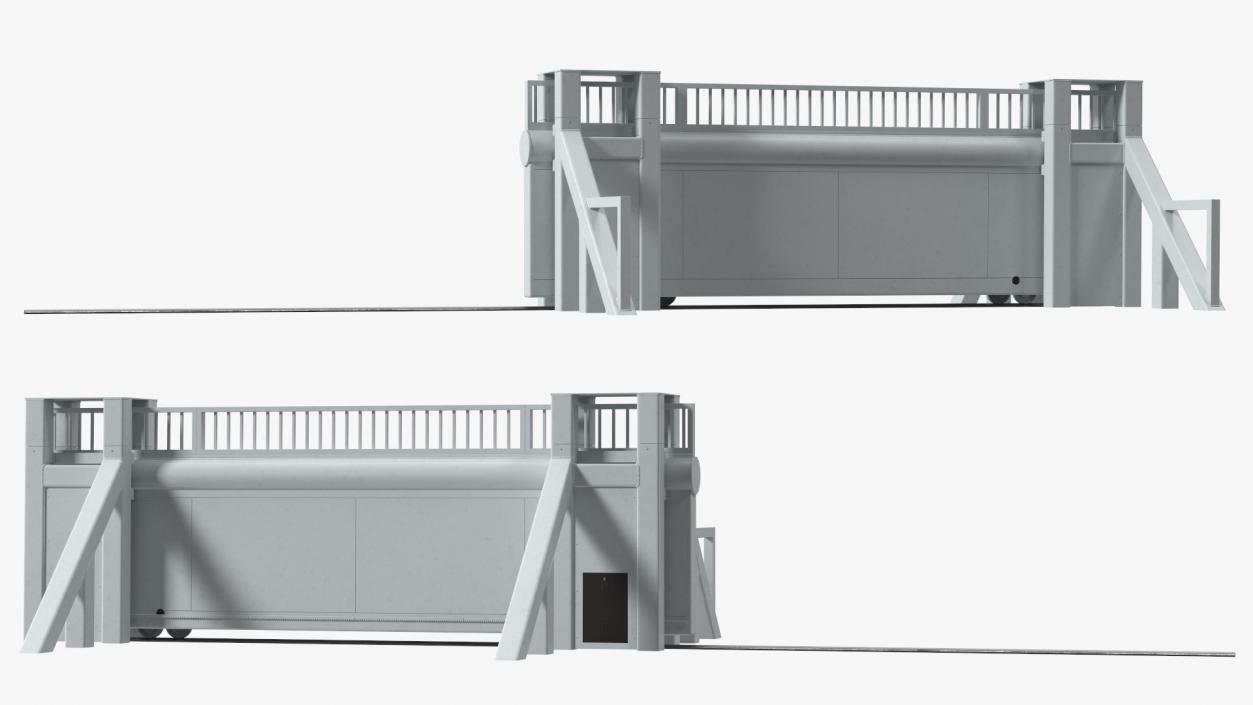 3D High Security Sliding Armoured Vehicle Gate model