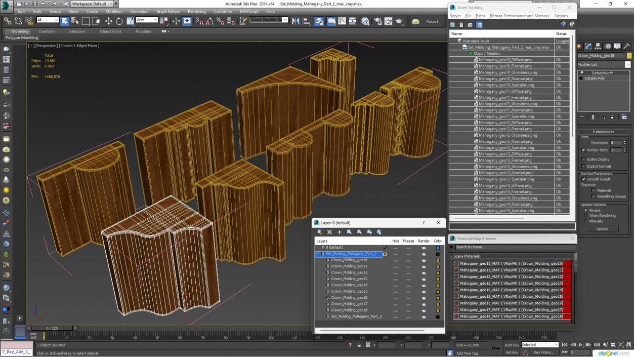 Set Molding Mahogany Part 3 3D