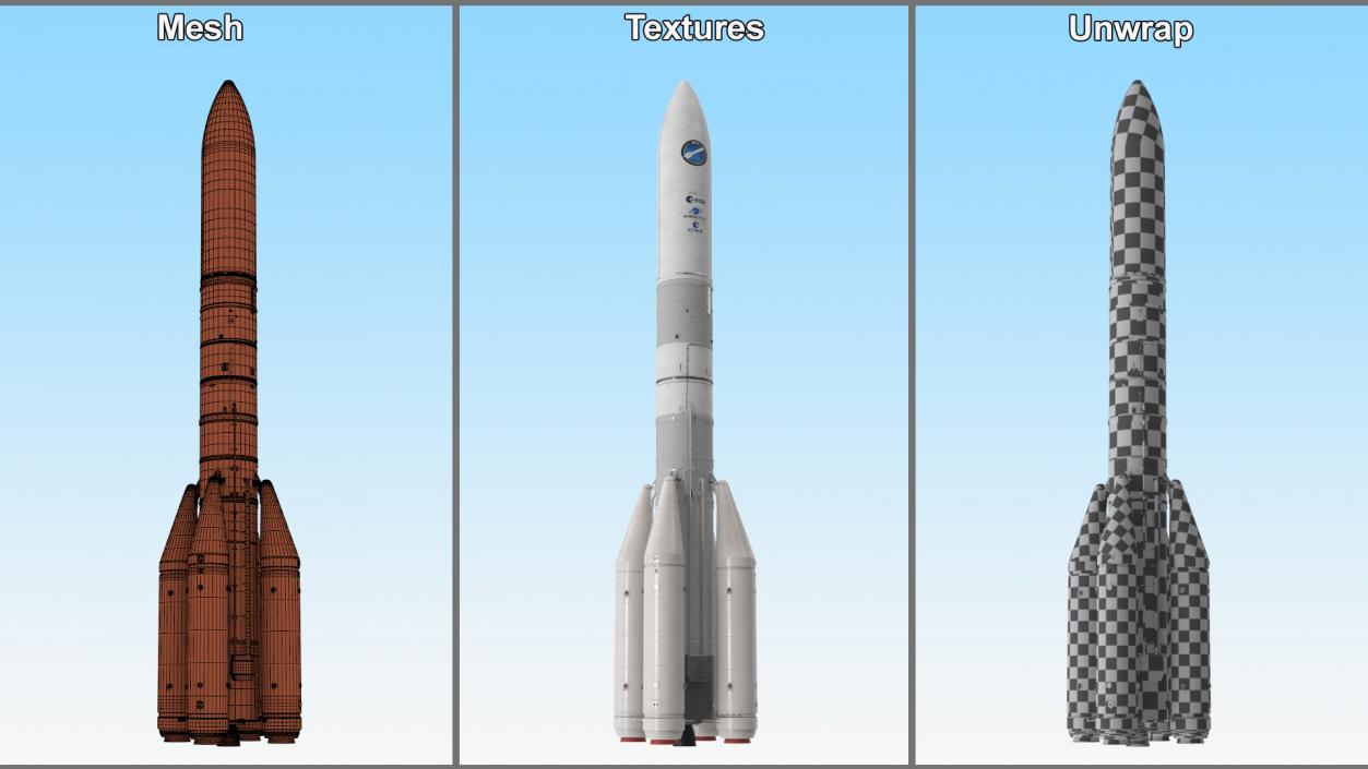 3D European Ariane 6 Launch Vehicle A64