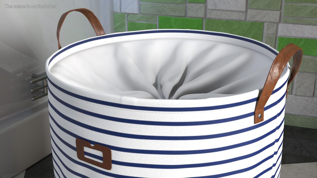 3D Laundry Basket with Lid Blue model