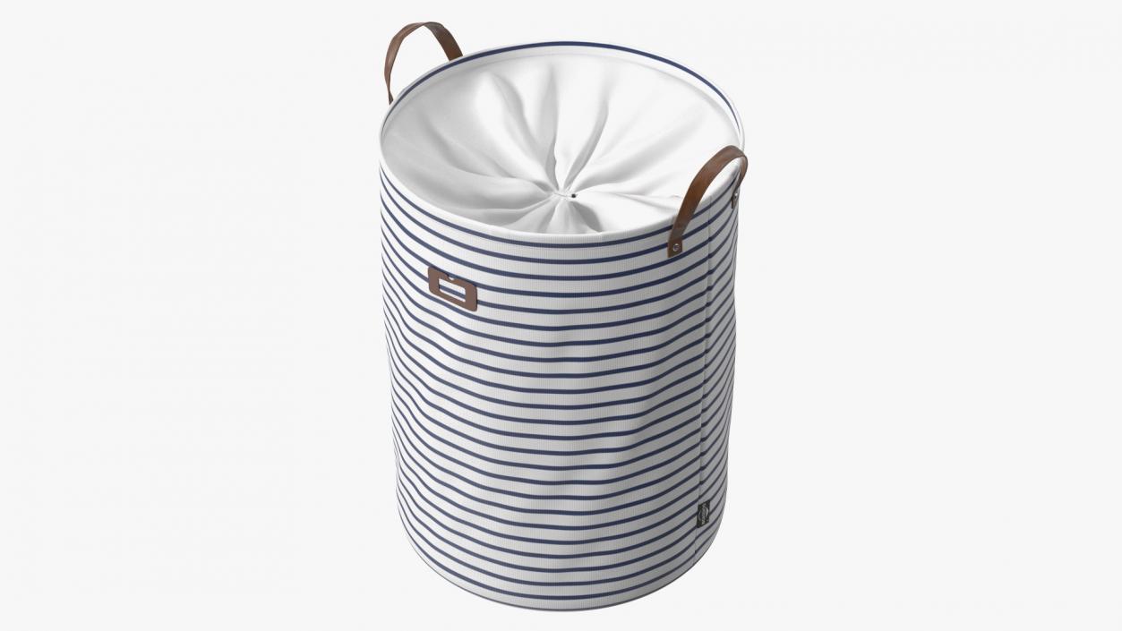 3D Laundry Basket with Lid Blue model