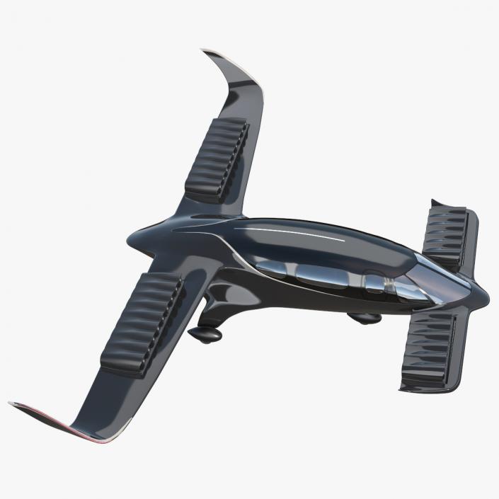 3D Air Taxi Black Rigged