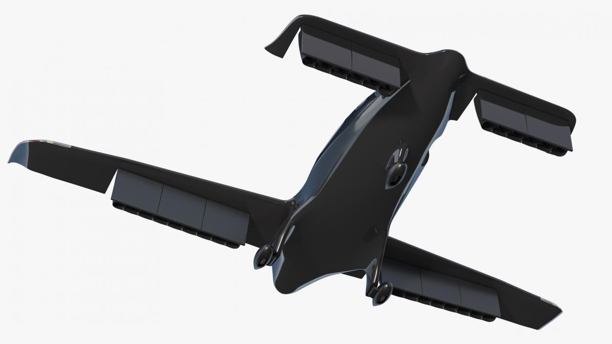 3D Air Taxi Black Rigged