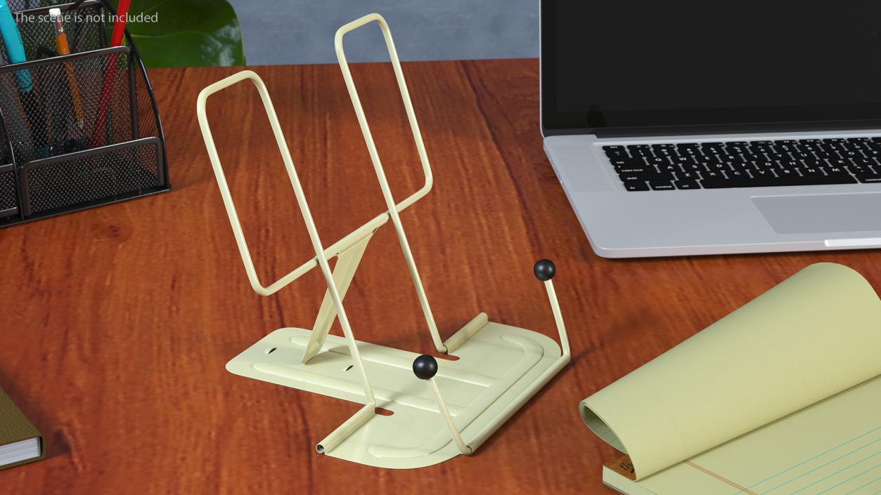 3D Folding Metal Book Stand Yellow