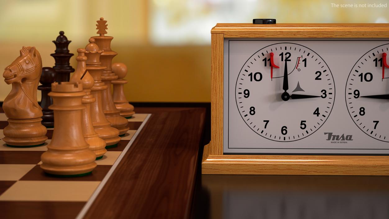 INSA Wooden Mechanical Chess Clock 3D model