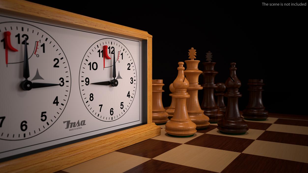 INSA Wooden Mechanical Chess Clock 3D model