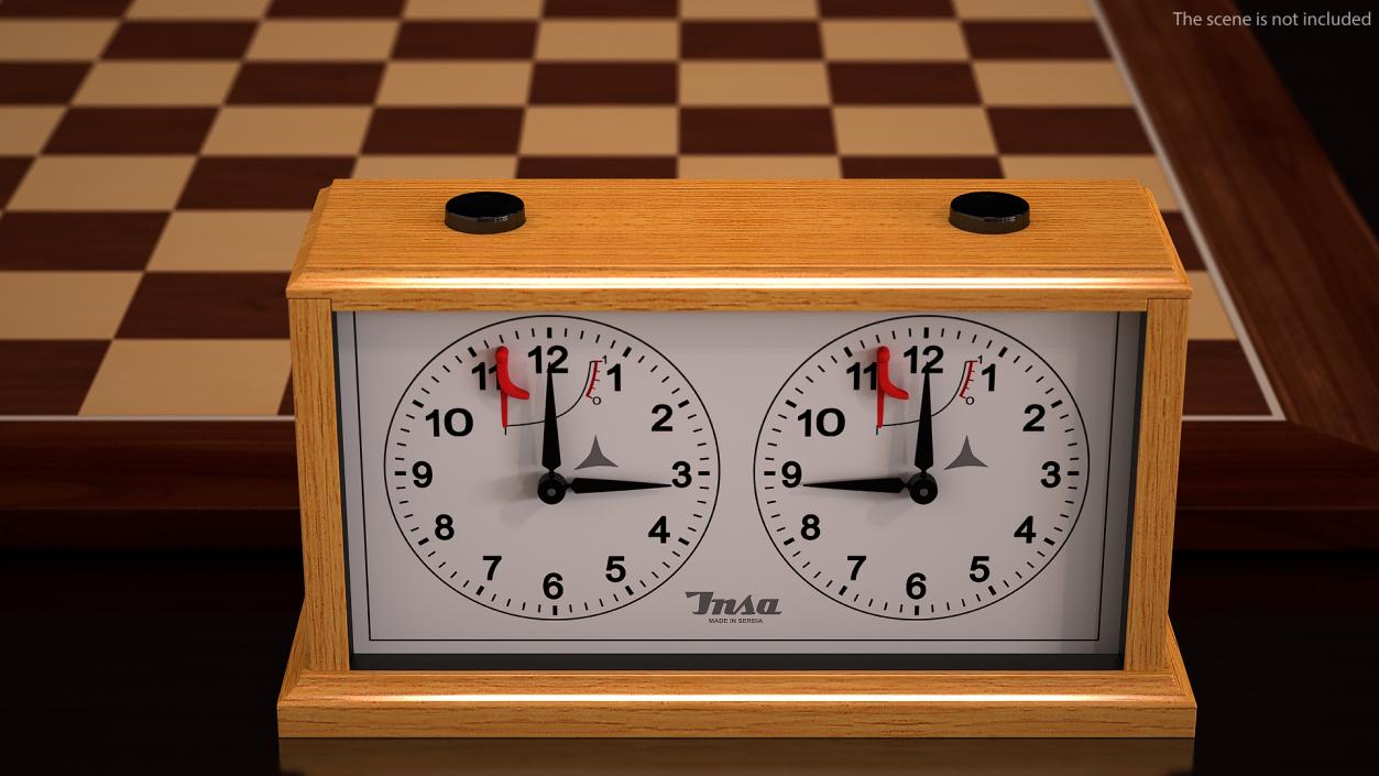 INSA Wooden Mechanical Chess Clock 3D model