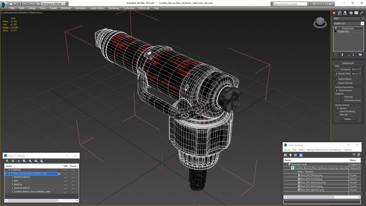 Cordless Rescue Ram Hydraulic Used 3D model