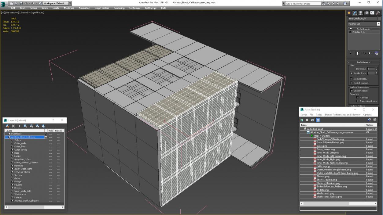 Alcatraz Block Cellhouse 3D model