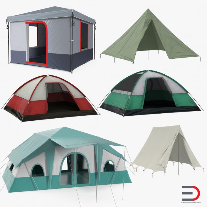 Camping Tents Collection 3D model