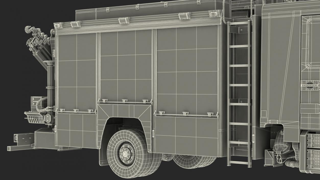 Modern Fire Truck Rigged 3D model