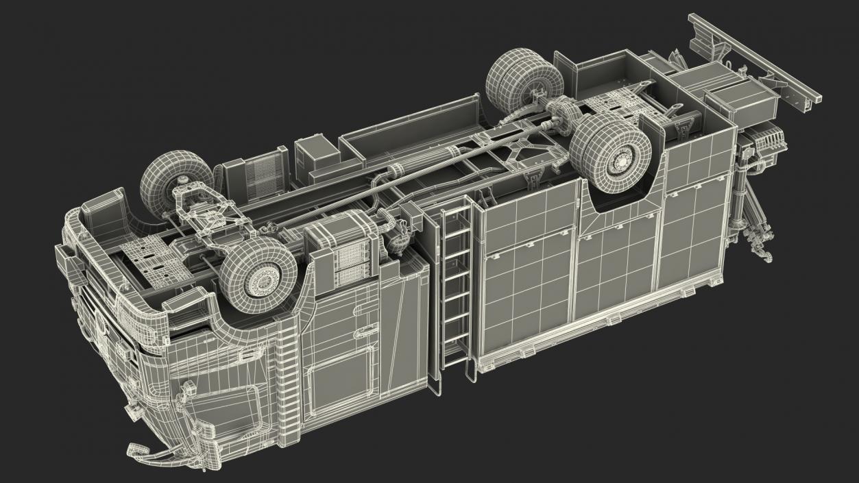 Modern Fire Truck Rigged 3D model