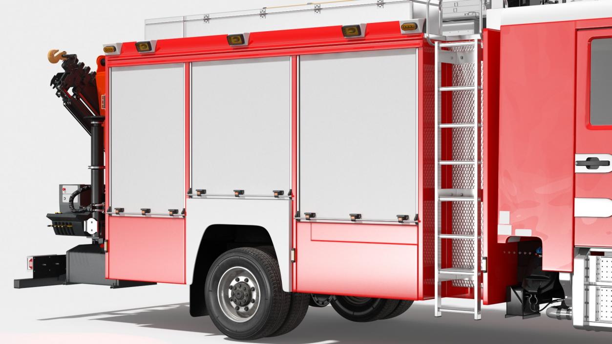 Modern Fire Truck Rigged 3D model