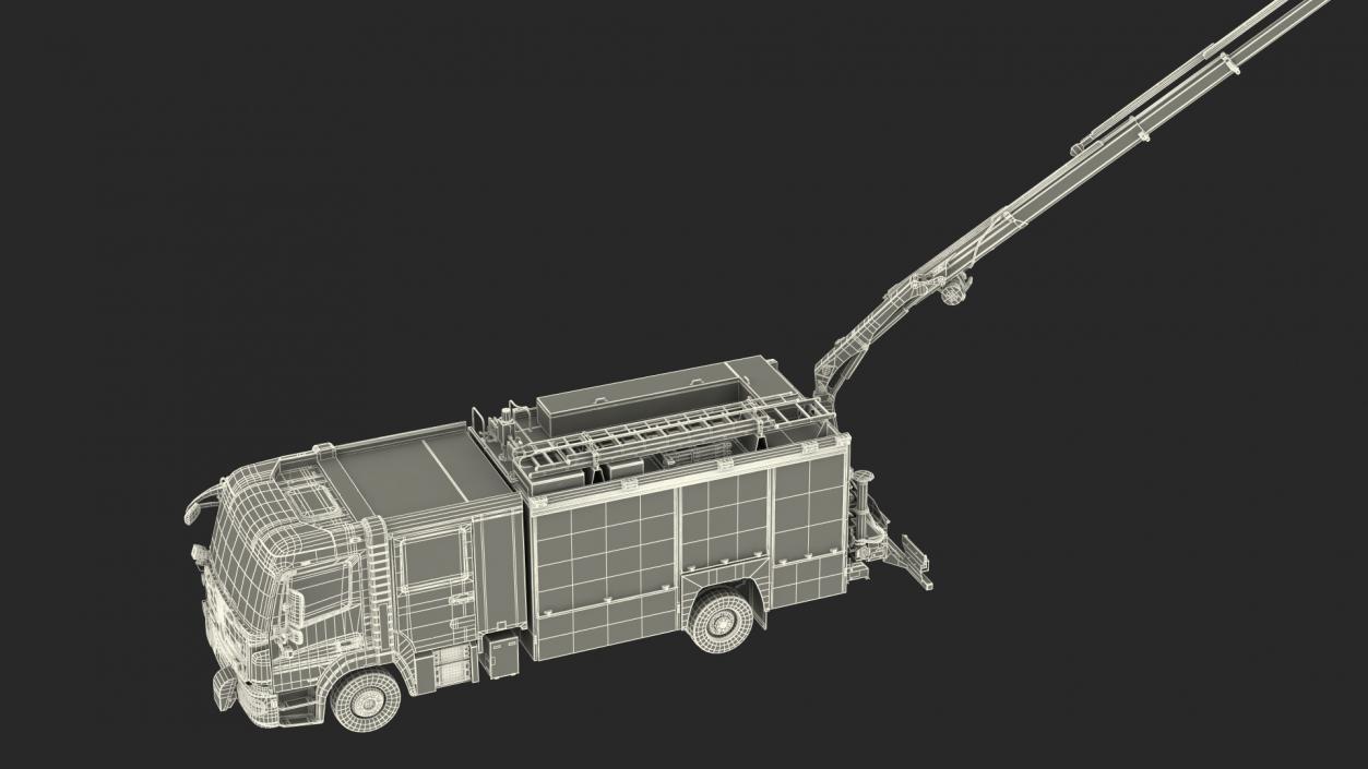 Modern Fire Truck Rigged 3D model