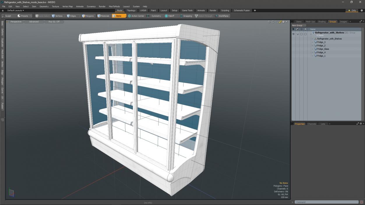 3D model Refrigerator with Shelves