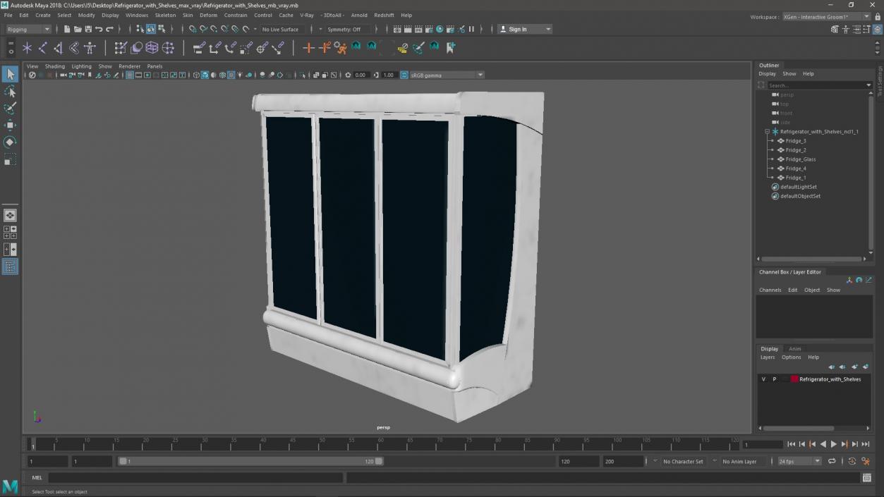 3D model Refrigerator with Shelves